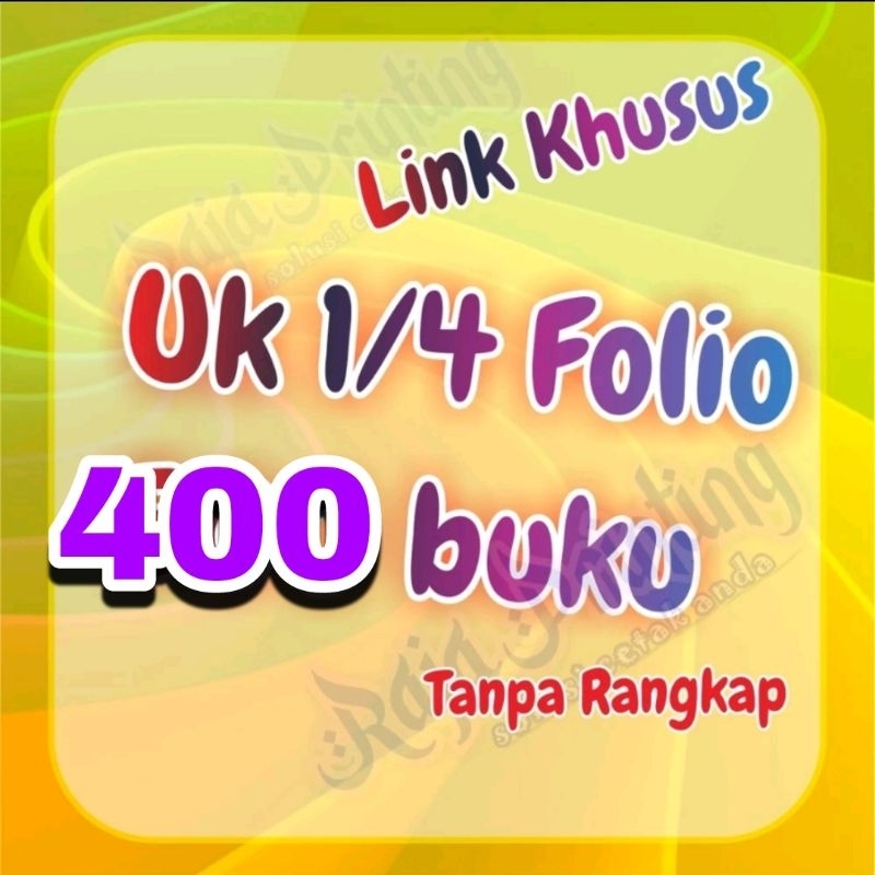 

Nota 1/4F Qty 400 Buku Tanpa Rangkap