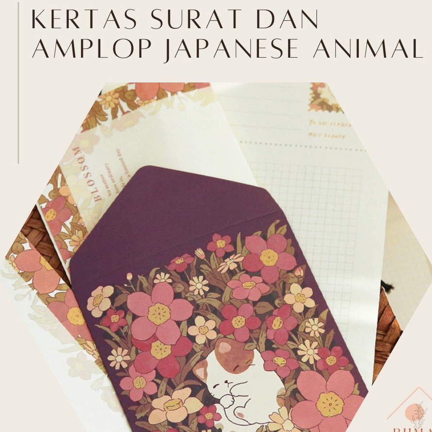 

Istimewa RUMAH KRAVE Kertas Surat dan Amplop Japanese Animal Style