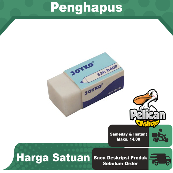 

Penghapus Joyko / Penghapus B40 Joyko / Hapusan Pensil Joyko / Satuan / Putih