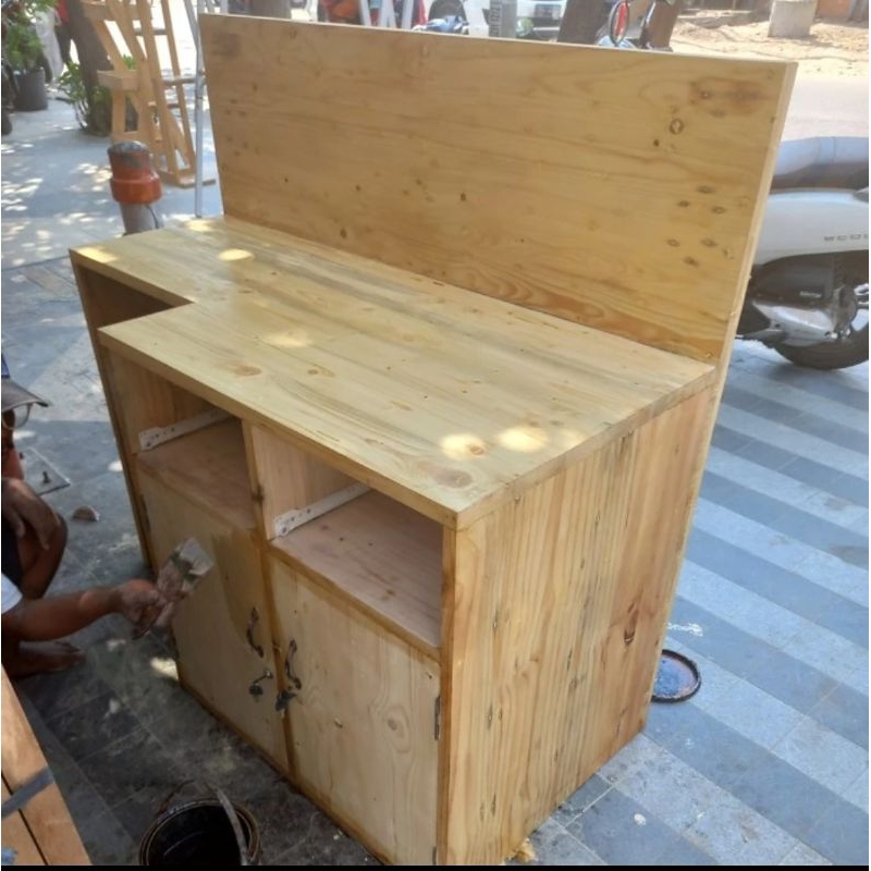 Meja Kasir Panjang 100 cm | Meja Bar Kayu 1 Meter | Meja Mini Bar 1 M | Meja Laci | Meja | Meja Bar 