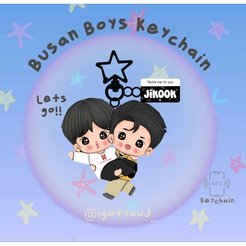 clearance sale keychain jikook with nfc tag