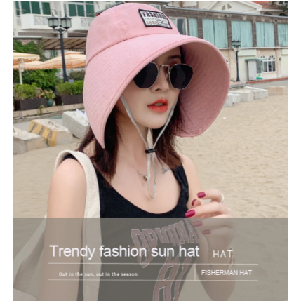 Topi Pantai Lebar Wanita Anti UV Topi Golf Wanita Pink