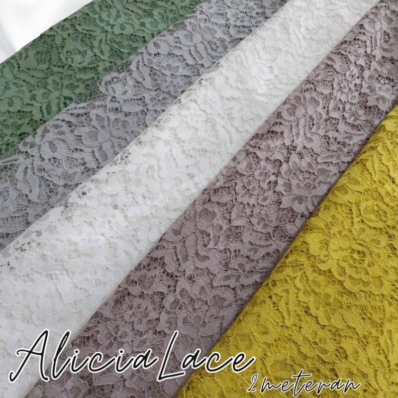 brokat alicia lace 2 meteran / brokat non glitter / kain brokat / brokat meteran / brokat kebaya / k