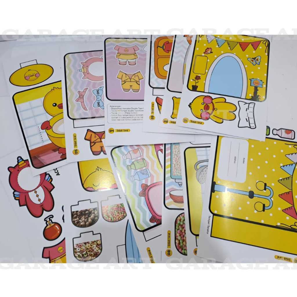CUCI GUDANG Bebek dolls paper duck boneka kertas mainan edukasi anak paper book