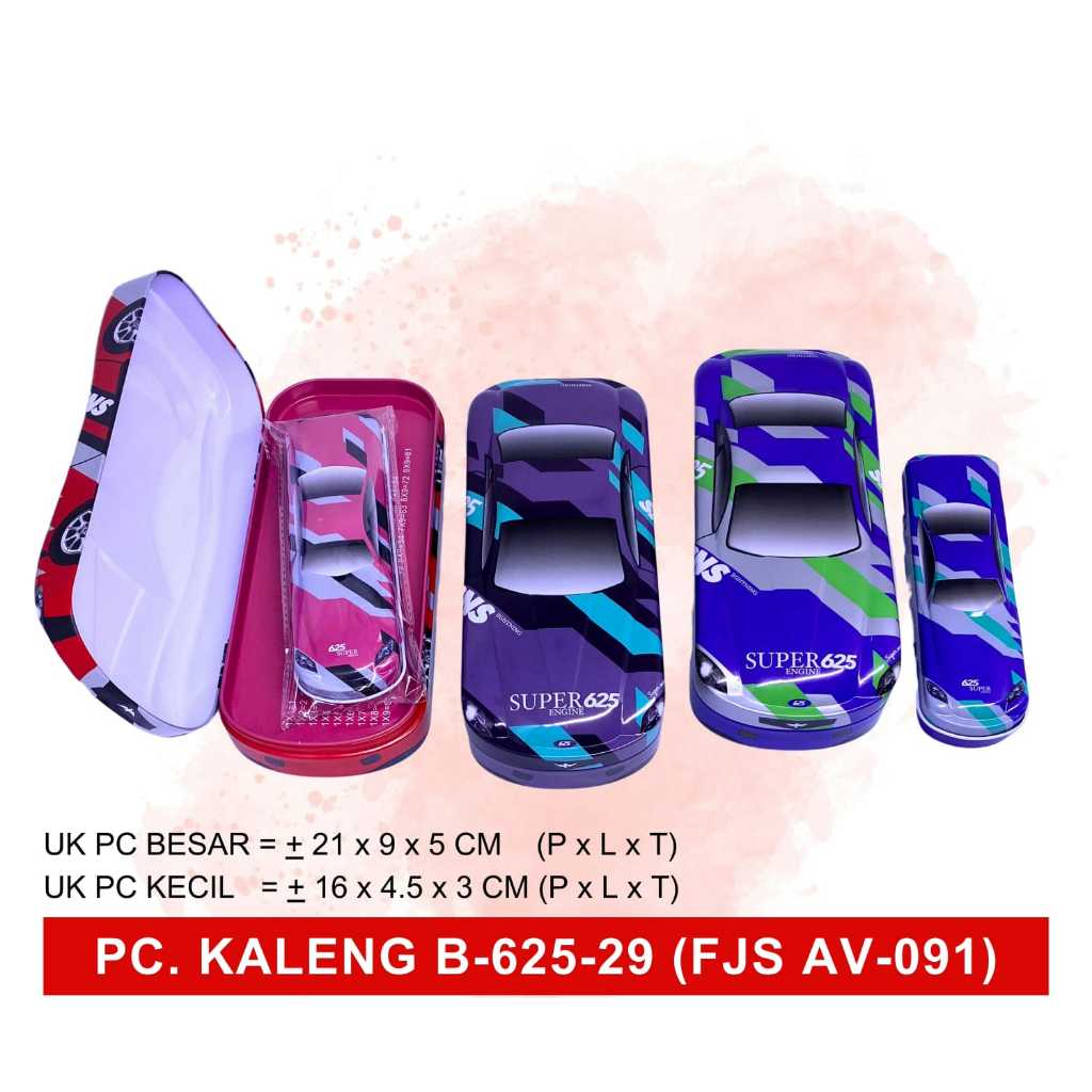 

Pencil Case/ Tepak Alat Tulis/ Kotak Pensil Kaleng Motif Mobil 2in1/ Tempat Pensil + Alat Tulis Mobil Anak 2Susun Besar+Kecil 1Set