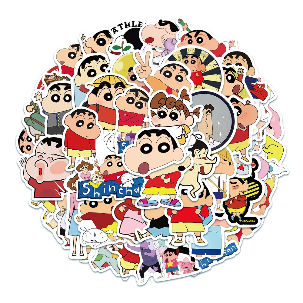 

50 PCS GAYA Animasi klasik Jepang Crayon Shin-chan LUCU stiker untuk Buku Tempel/Buku Harian/HP/Dekorasi Laptop/Sticker Helm Tahan Air Vinil/Stiker Tablet Ponsel stiker tahan air berperekat