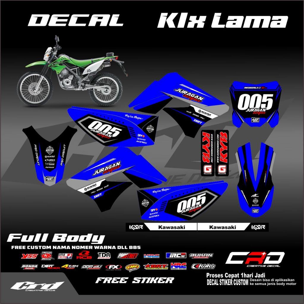 Decal KLX S Supermoto KLX Lama Full Body Decal KLX Old Bebas Custome Free Custome