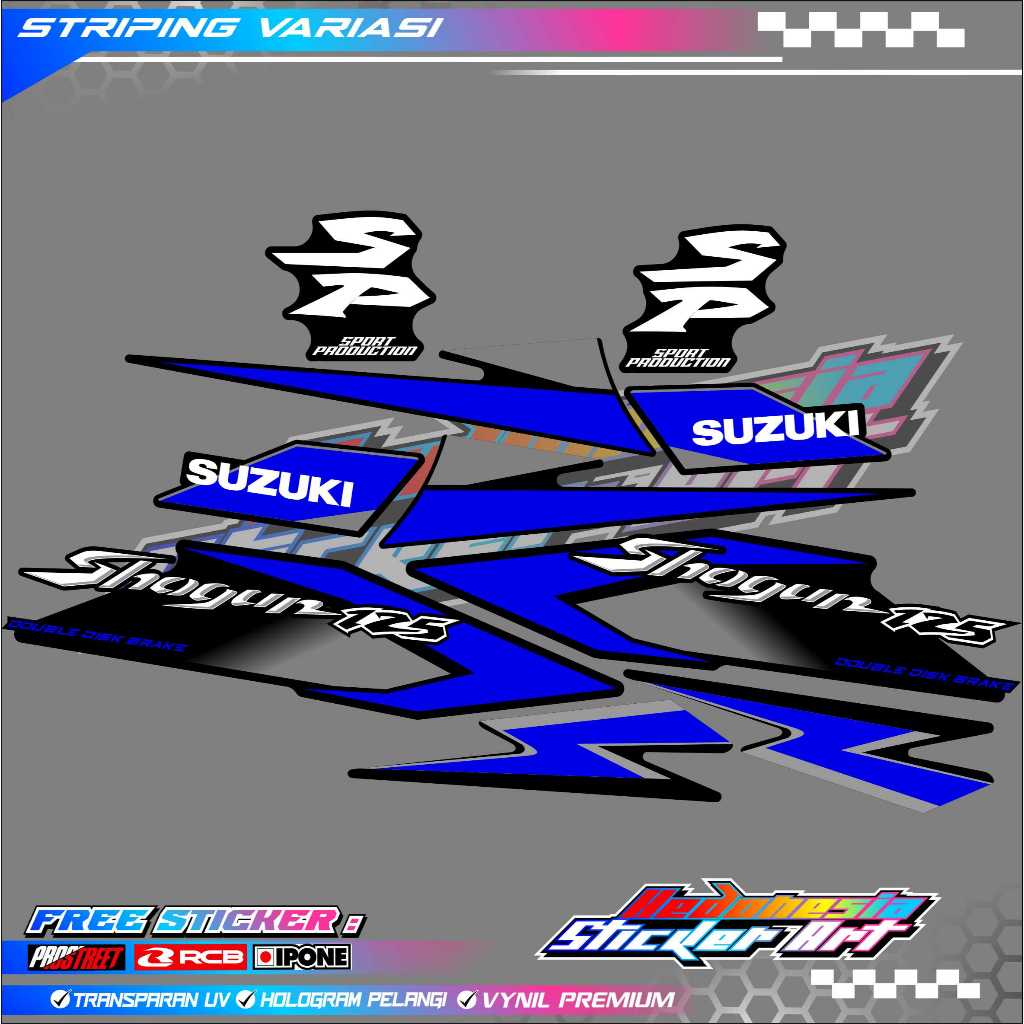 STRIPING VARIASI SUZUKI SHOGUN 125 SP / STICKER LIST MOTOR SHOGUN 125 SP