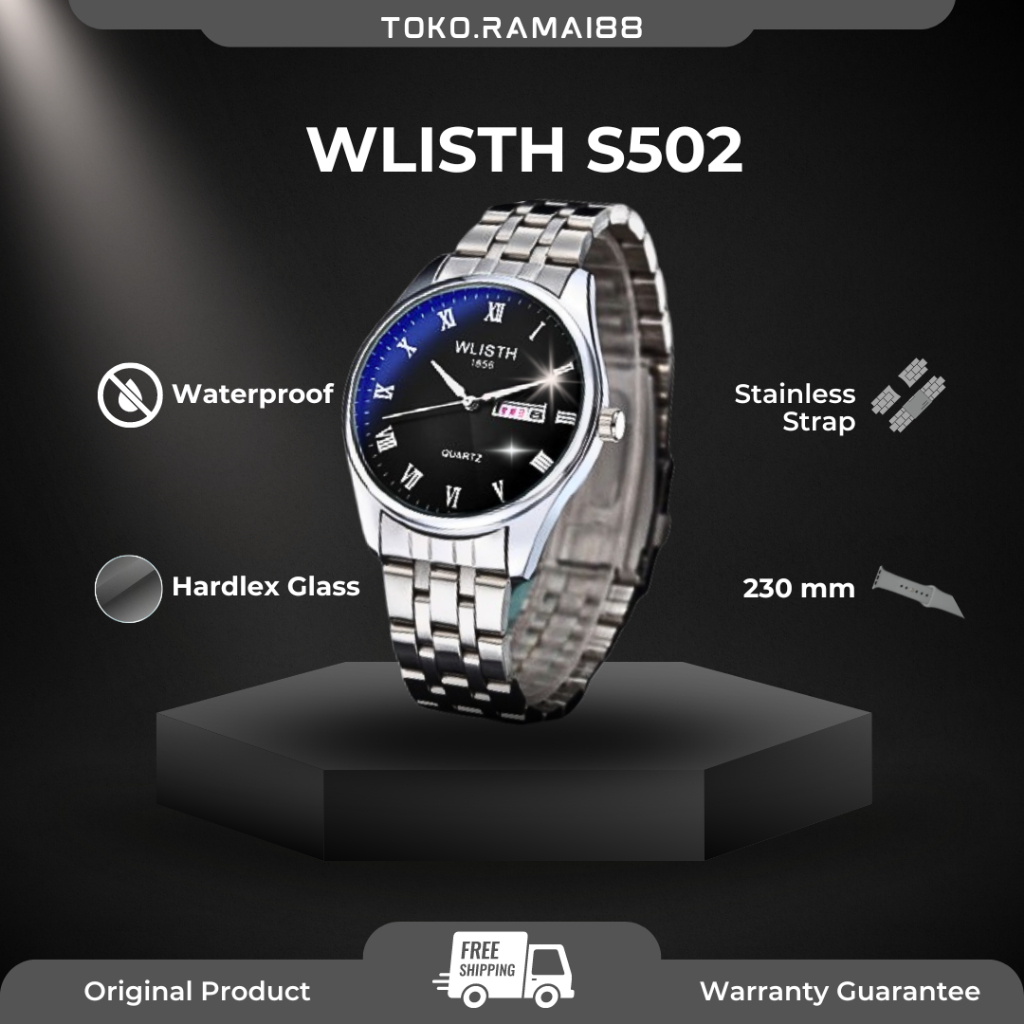 COD Wlisth Jam Tangan S502 Anti Air Mode Santai Kuarsa Jam Tangan Pria Wanita Original