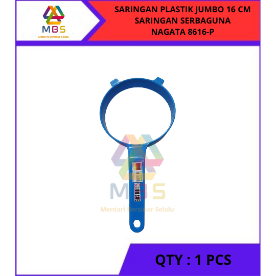 SARINGAN AYAKAN TEPUNG SANTAN TEH KOPI 16 X 31,5 CM GAGANG PLASTIK NAGATA JUMBO SERBAGUNA 8616-P