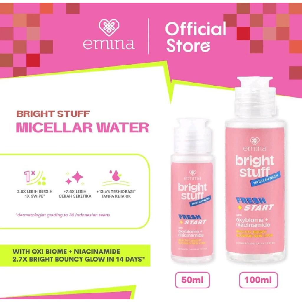 Emina Bright Stuff Micellar Water - Pembersih Wajah Makeup Cerah Glowing