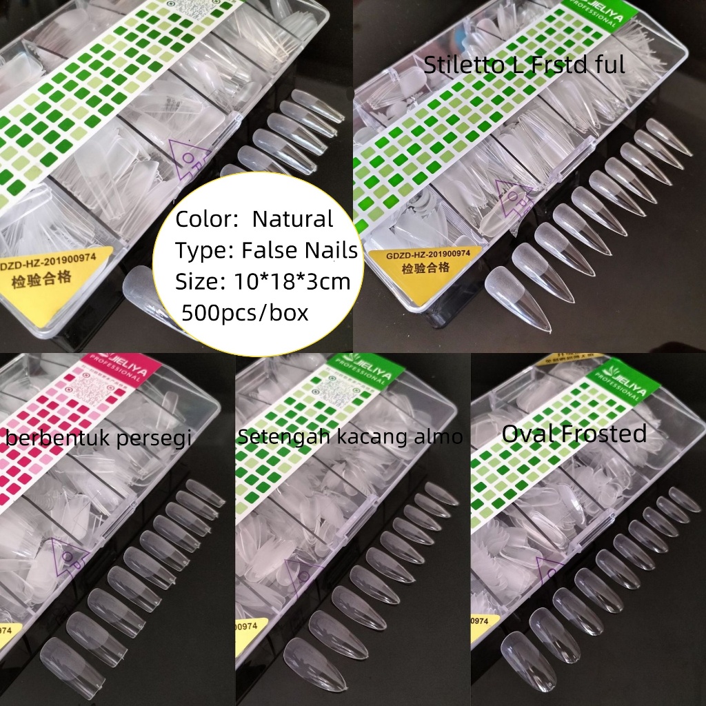 Manicure Nailtips500pcs/Set Kuku Palsu Softgel Nail Tips Soft Gel Yips  Almond Oval Coffin Square Ba