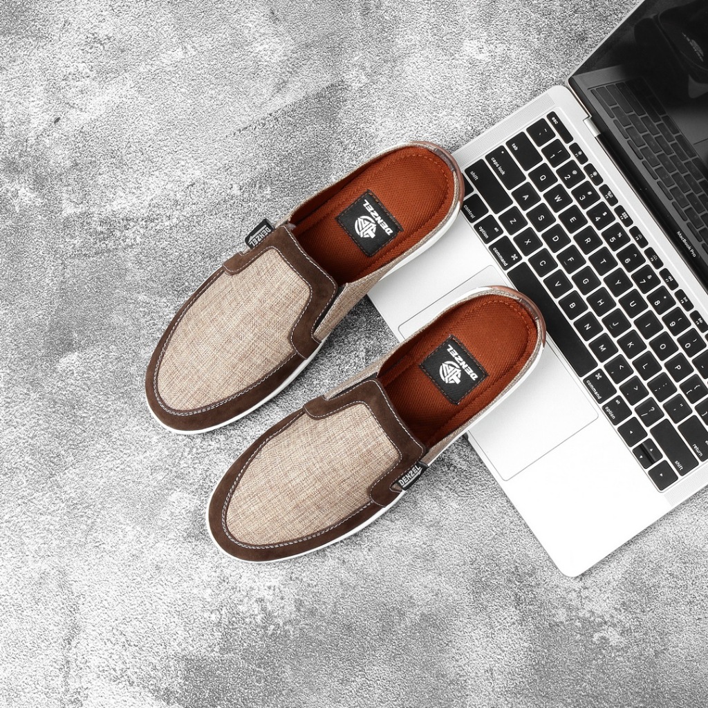 DENZEL DZ 191 Sepatu Sendal Pria Bustong Men Sandals Cream - SEPATU PRIA - SANDAL PRIA