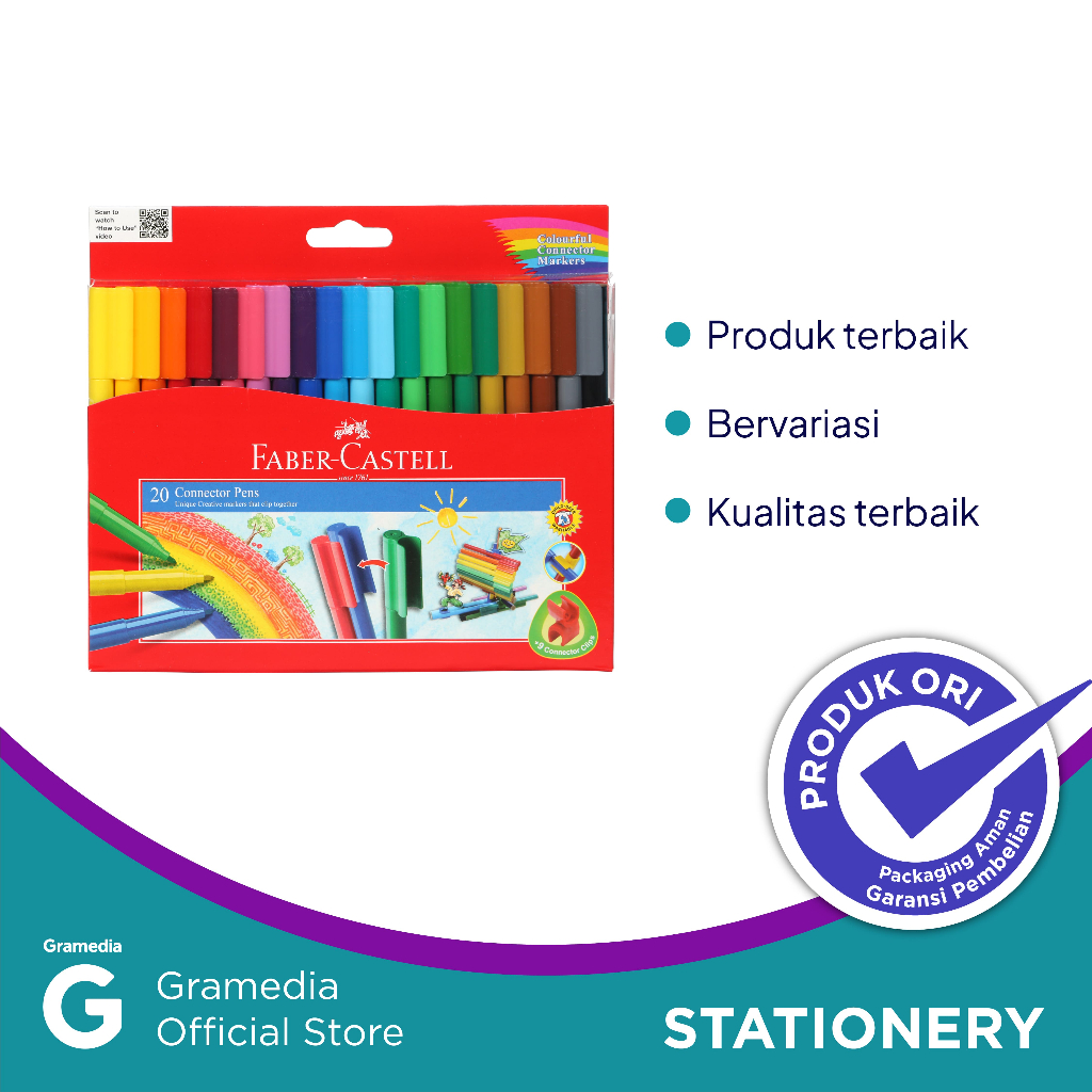 

Gramedia Makassar - Faber Conector Pen 20 11-200-A - Spidol Warna