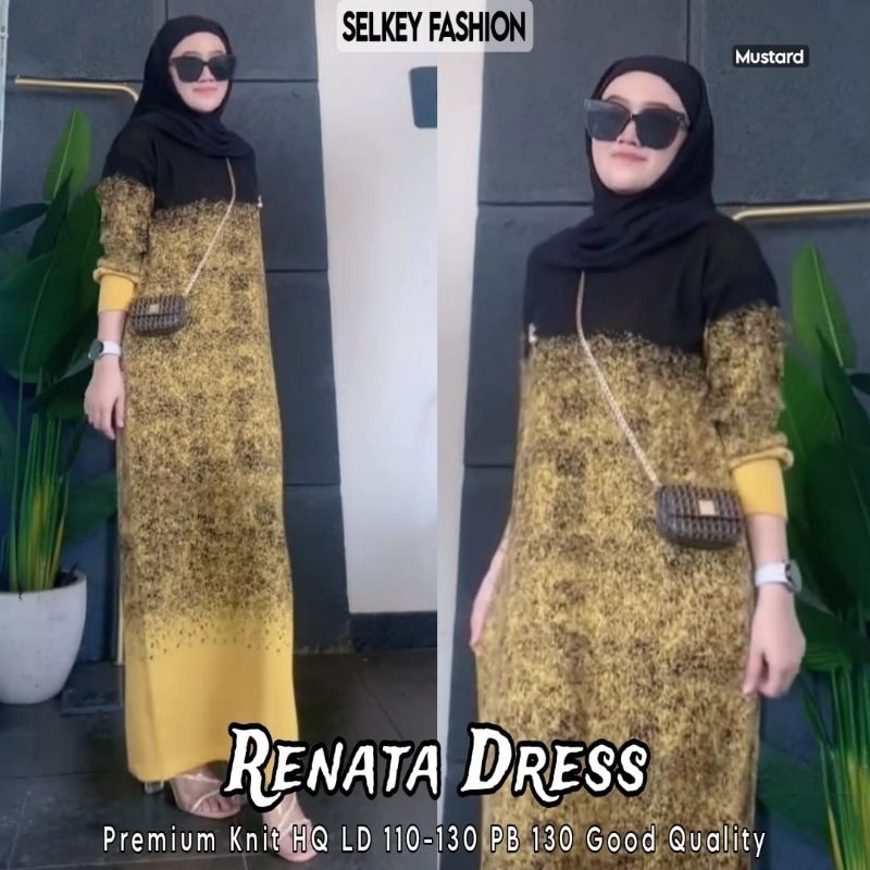 DRESS MAXI RAJUT WANITA JUMBO/RENATA/DRESS MAXI WANITA PREMIUM KNIT HQ JUMBO LD 130 CM FIT XXXL