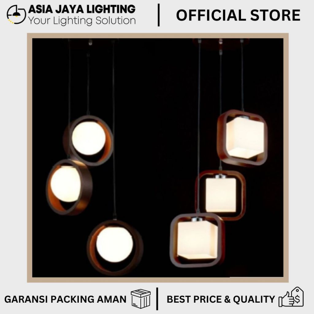 LAMPU GANTUNG CABANG 3 / LAMPU GANTUNG 3 CABANG / LAMPU PENDANT 3 CABANG / LAMPU GANTUNG MODEL CABAN