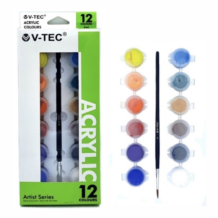 

V-TEC Acrylic Colour Mini Set 12 warna x 5ml