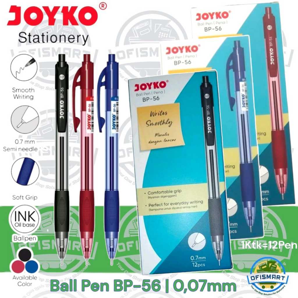 

Joyko Ball Pen Pulpen BP - 56 Pena 0.7mm | @1Kotak=12Pen