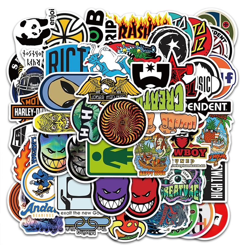 

Hot logo brand Stiker aesthetic Stiker Anti Air Stikers Berperekat Waterproof sticker decal buat Motor Helm Buku Journal Koper Casing HP Laptop Botol Minum