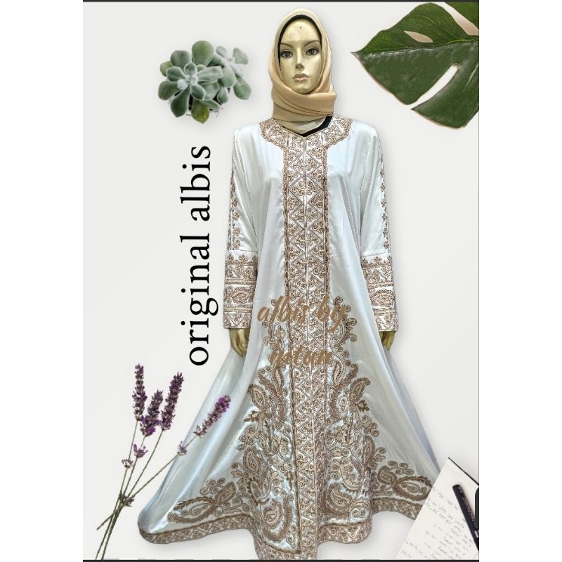 Gamis Albis Payung Bordir Timbul Cornelli