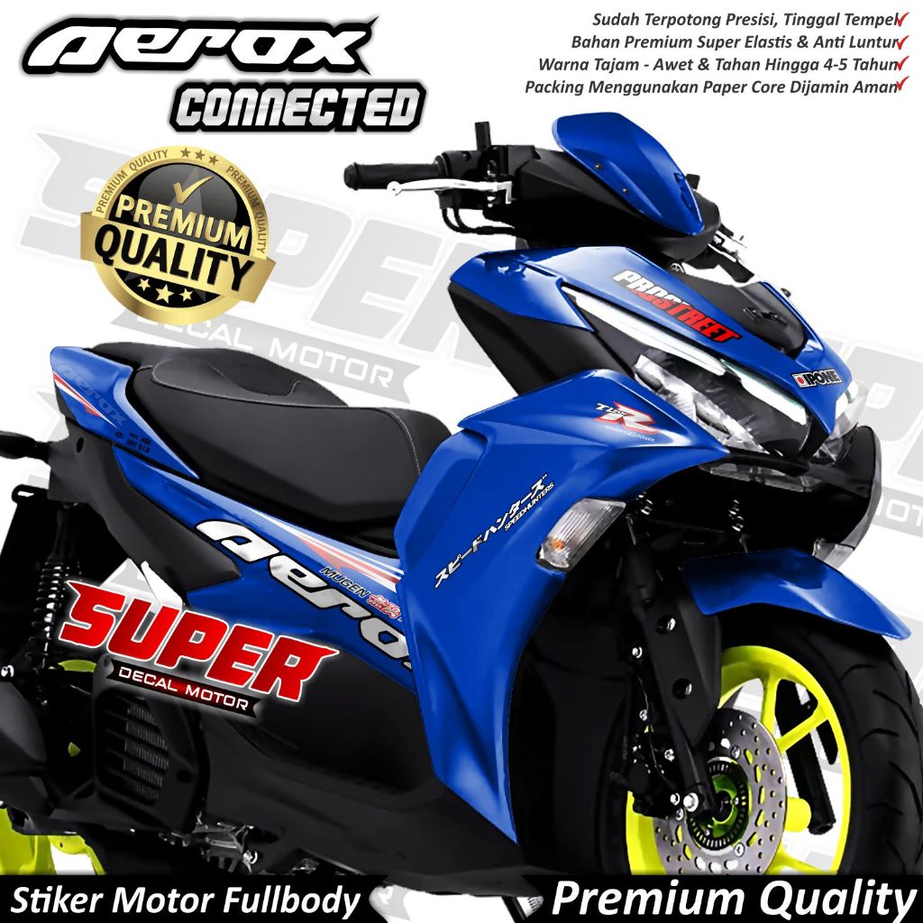 Stiker Decal Motor Yamaha Aerox Connected Full Body Variasi Polos