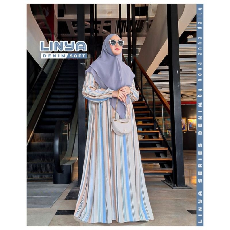 ABAYA STRIPE LINYA BY NONAANNA DAILY |GAMIS KATUN RAYON MOTIF