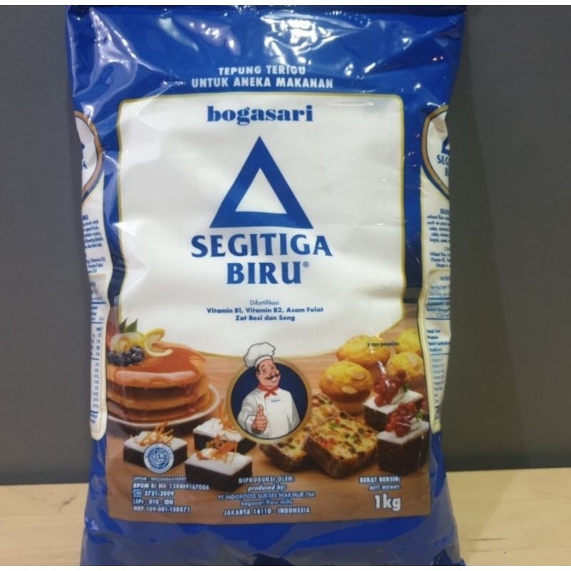 

Tepung terigu 1kg Bogasari Segitiga Biru