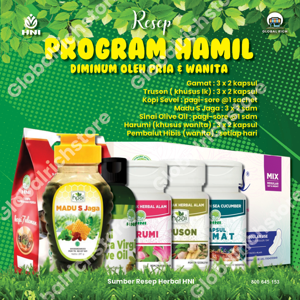 Resep Herbal Program Hamil HIBIS HEAVY USE / PEMBALUT WANITA HNI HPAI