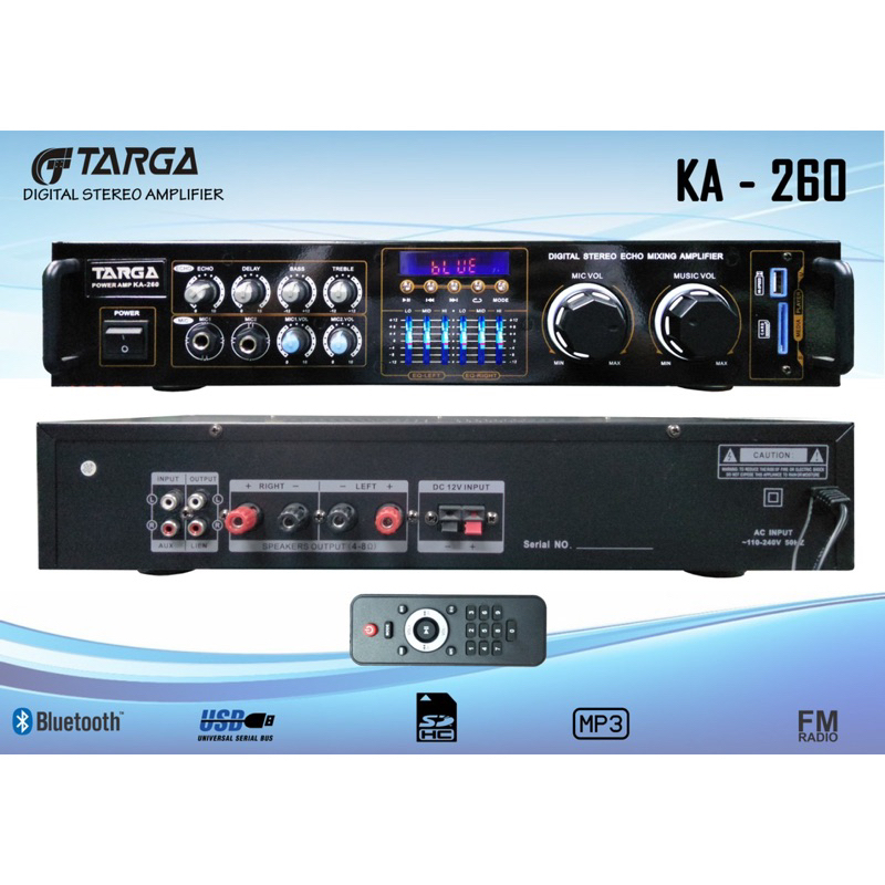 Ampli Targa KA 260 Bluetooth Amplifier Usb Equalier Amplifier Targa KA260 Targa KA 260 Amplifier