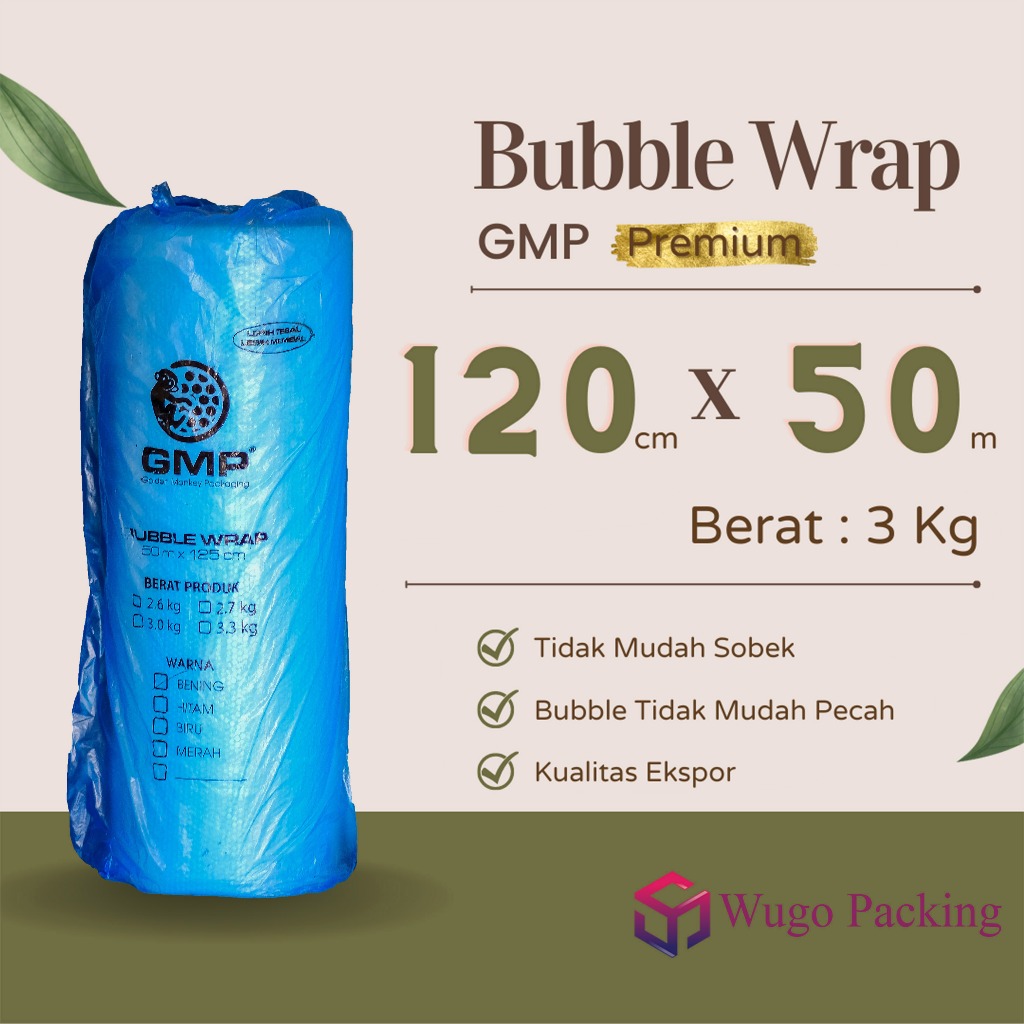 

Bubble Wrap Putih PREMIUM 3KG 125 cm x 50 meter Bungkus Plastik Gojek Grab