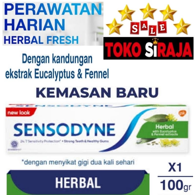 SENSODYNE HERBAL 100 GRAM / ODOL PASTA GIGI SENSITIF SENSODEN HERBAL 100 G