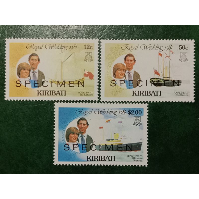 

Prangko SPECIMEN ROYAL WEDDING KIRIBATI 3 Pcs Tahun 1981 UN USED