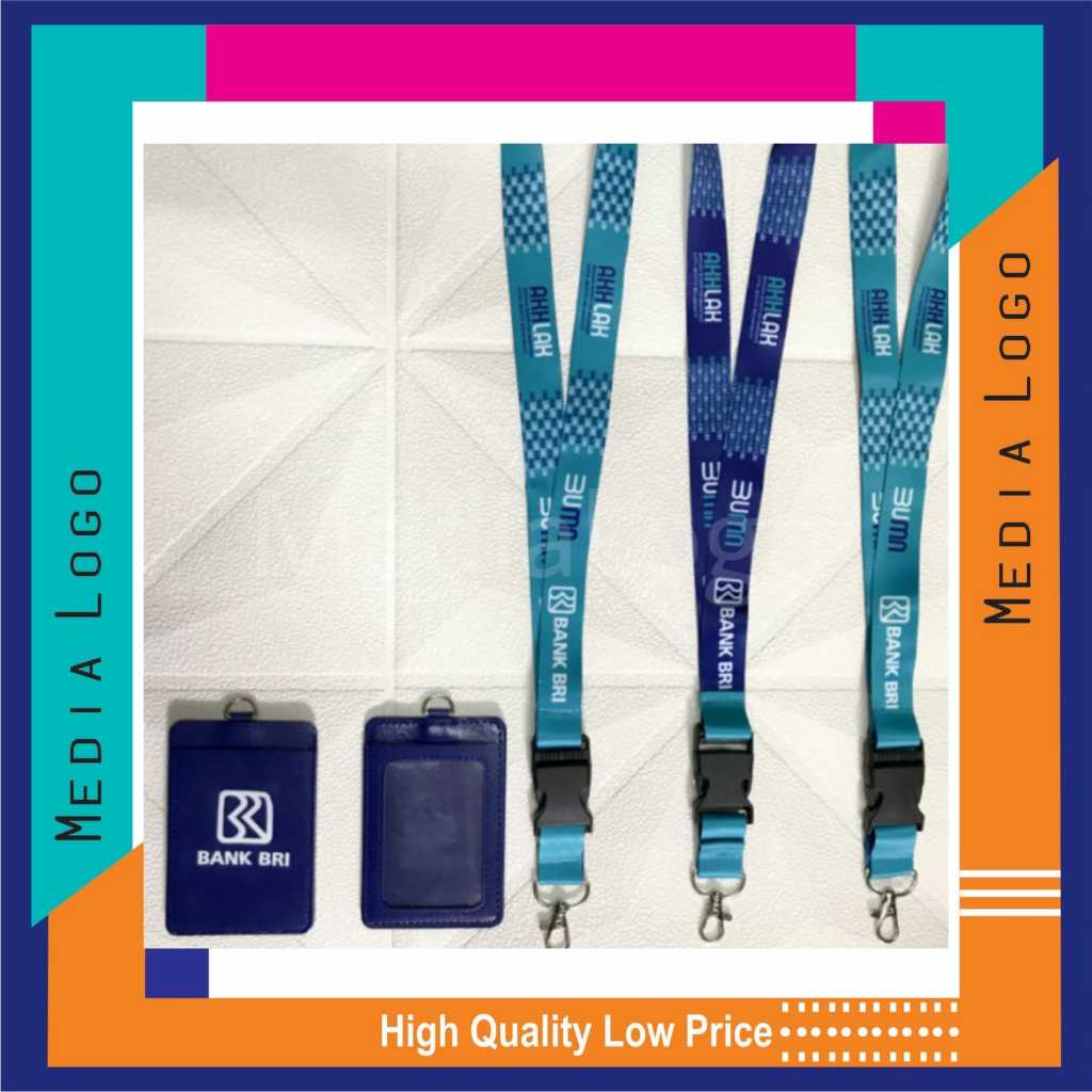 

Lanyard Id BRI Lebar 2,5cm Printing 2 sisi beda warna(Paket Lengkap Exclusive)