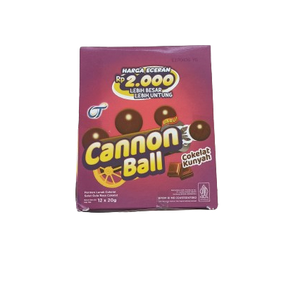 

Permen Cannon Ball 1pak isi 12x20gr