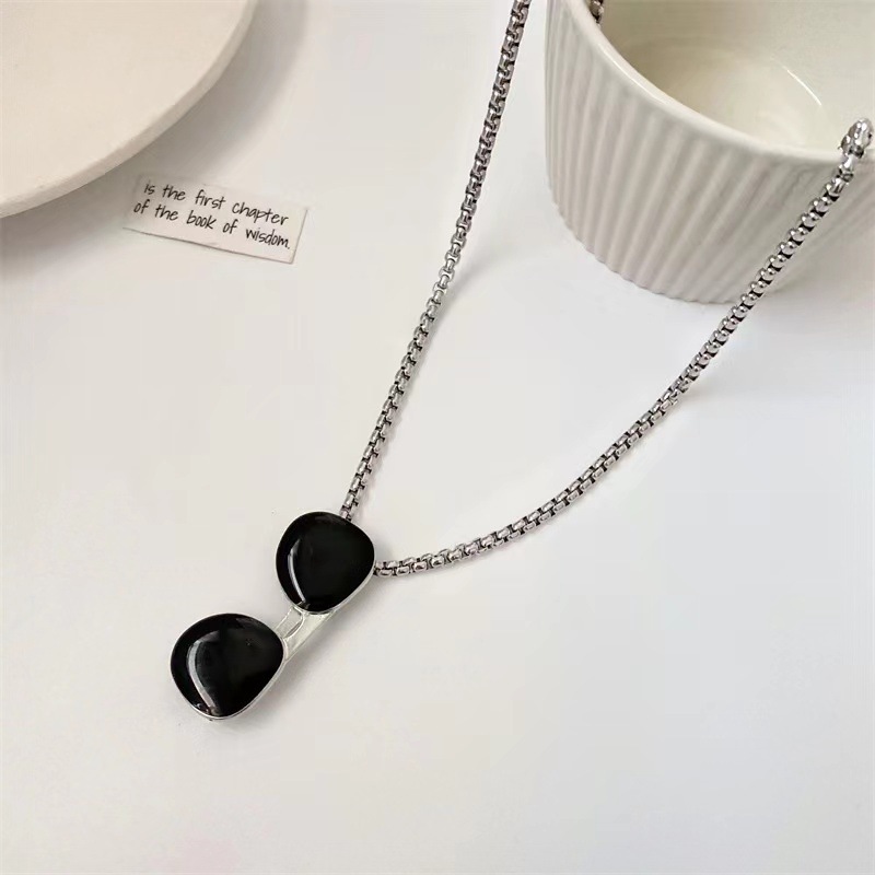 Kalung Model Kacamata / Kalung Unisex / Kalung Titanium Anti Karat / Kalung Rantai Dengan Lionting K