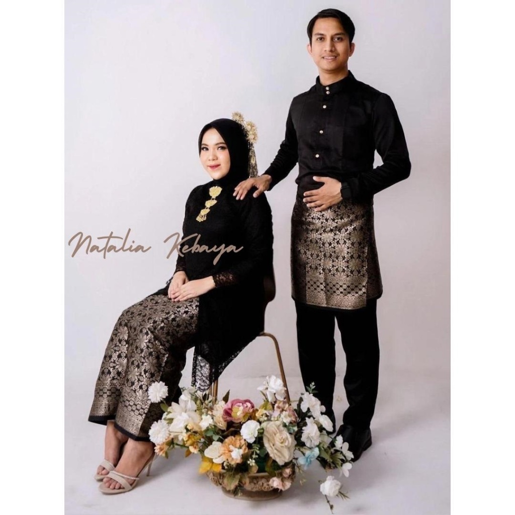 NATALIA KEBAYA - Couple Songket Pasangan - Rok Songket Lilit Plus Songket Lilit Cowok Melayu