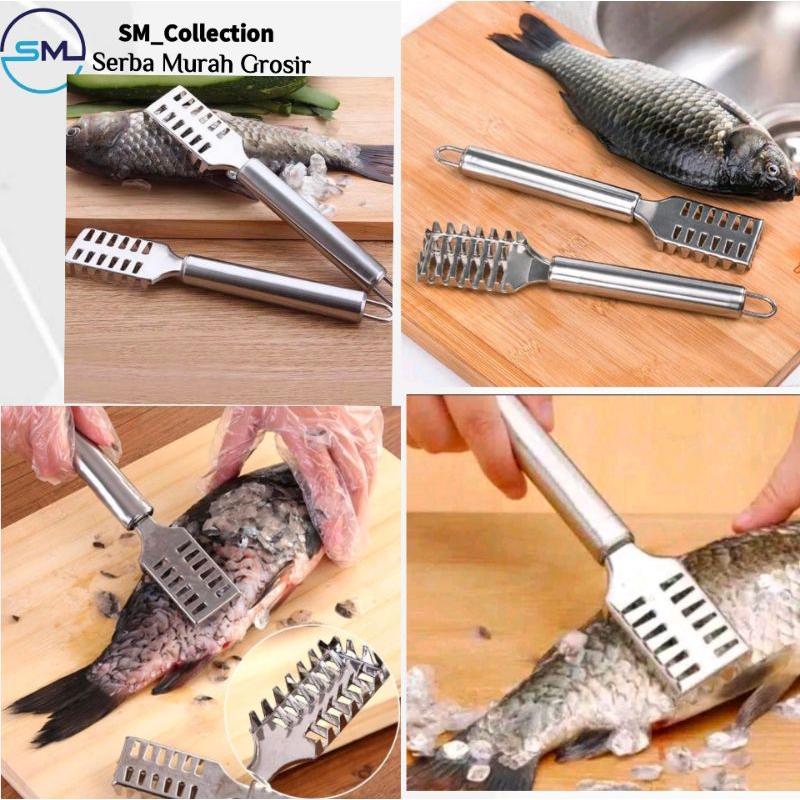 pembersih sisik/pisau sisik ikan/serutan sisik ikan/pencabut sisik ikan stenlis