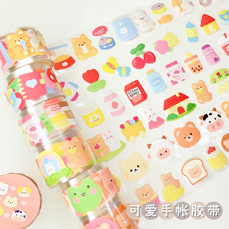 

Sticker Hadiah Bulat Roll DIY Hiasan Kado Stiket Buku Undangan Label stiker kartun lucu