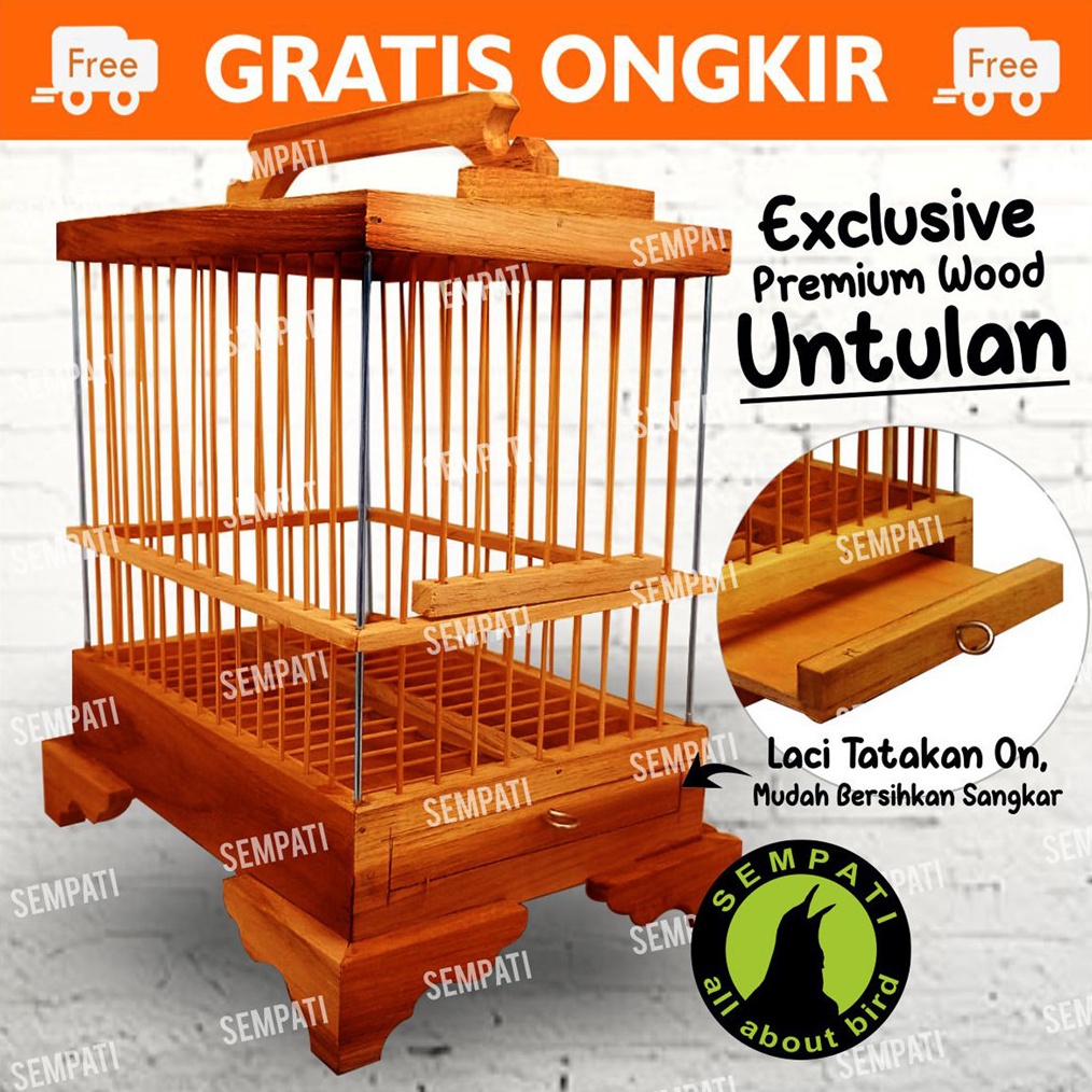 KODE J56H Kandang Sangkar Untul Untulan Burung Kecil Pleci Sirtu Cipoh Prenjak Gelatik Dll Cungkok L