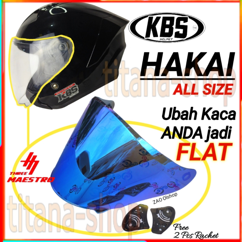 KBS HAKAI kaca helm datar venom / flat visor open venom kbs hakai