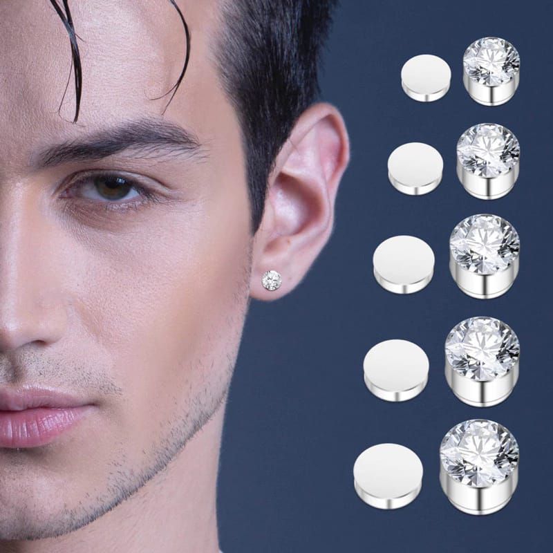 Anting Magnet Pria Wanita Stainless Titanium Ukuran 3-8mm