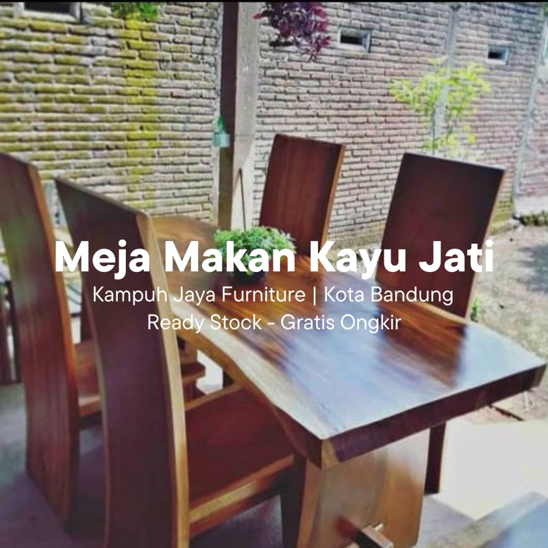 Meja Makan Kayu Jati [1 SET] Termurah