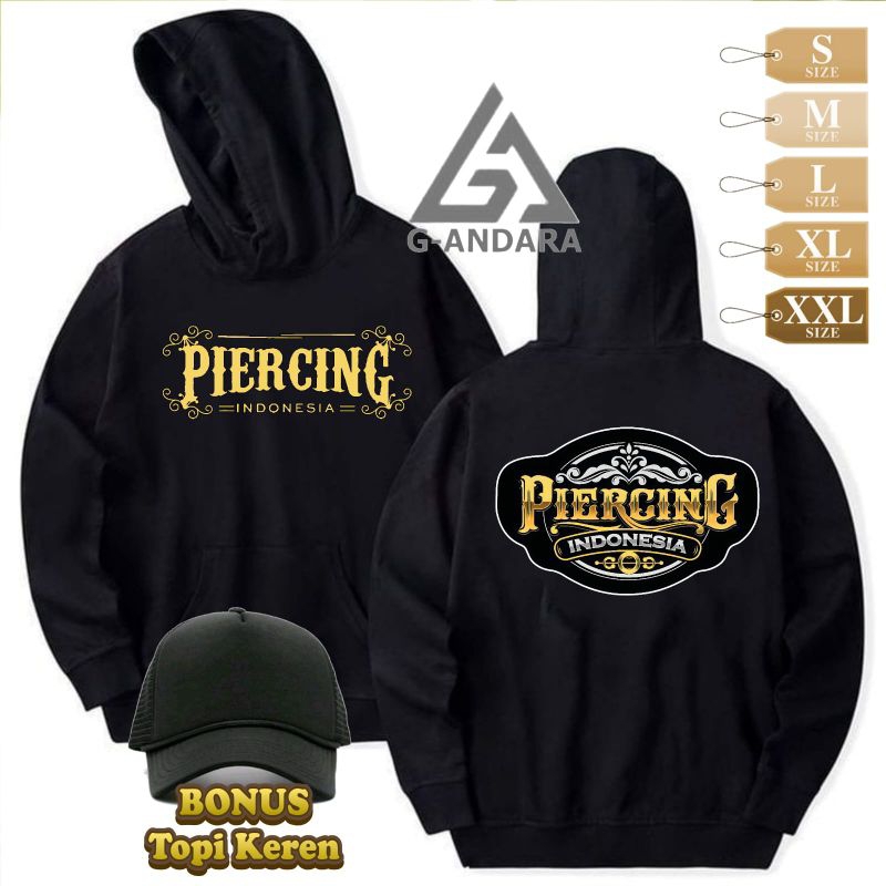HOODIE JUMPER PIERCING INDONESIA HOODIE DISTRO PRIA BONUS TOPI