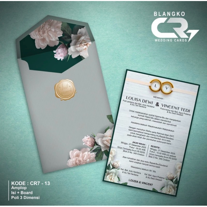 Cetak undangan pernikahan hardcover CR7-14