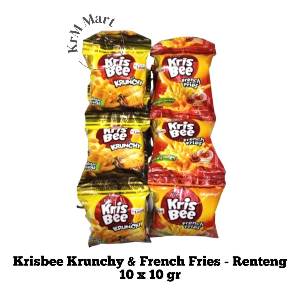 

KrisBee Krunchy Jagung Bakar Mentega French Fries 1 Renteng renceng isi 10 sachet Kris Bee crunchy kentang goreng