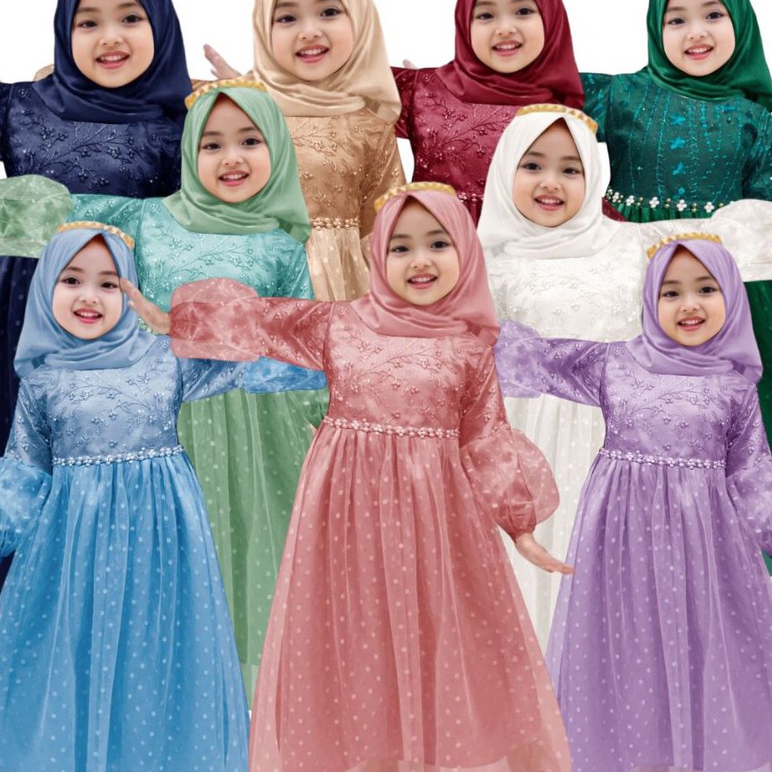KI3 Gamis anak perempuan Meliana 211thn  baju pesta anak perempuan muslim  baju pesta anak muslim  g
