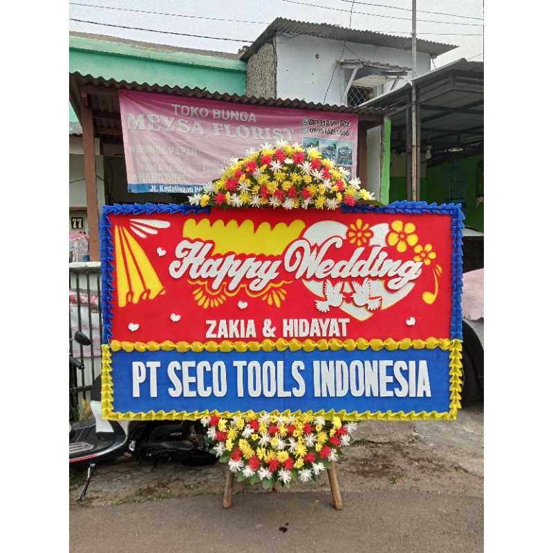 karangan bunga papan happy wedding kota serang Banten
