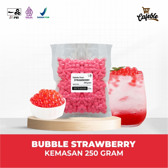 

Itpin Tapioca Pearl Bubble Boba Strawberry Kemasan 250 gram