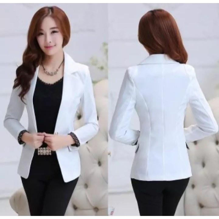 Blazer wanita kekinian - blazer formal wanita - Blazer putih wanita - jas putih wanita - jas wanita 