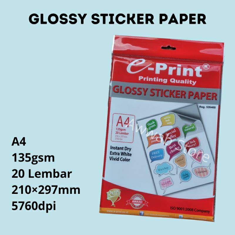 

Glossy Sticker Paper e print Kertas Stiker